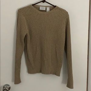 Medium. Tan cotton long sleeve sweater